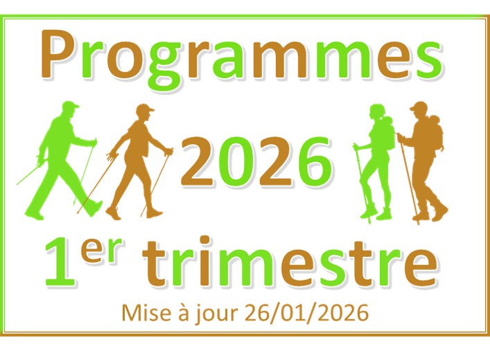 Programme randonnées et marche nordique 1er trimestre 2026 (mise à jour 26/01/2026)