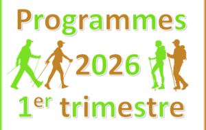 Programme randonnées et marche nordique 1er trimestre 2026 (mise à jour 27/02/2026)