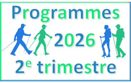 Programme randonnées et marche nordique 2e trimestre 2026