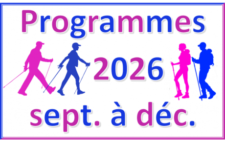 Programme randonnée et marche nordique sept.-déc. 2026